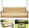 Porch Swing Cushions,Outdoor Cushions 3 Seater Replacement with Backrest, Waterproof Thickened Bench Cushion with Ties for Porch, Patio,Outdoor, Backyard and Garden (Beige Yellow 60 * 40 in)