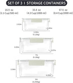 Eclirgan Food Storage Containers,Plastic Food Containers with Lock/Lids,Nesting Freezer Storage Set with Airtight/BPA Free for Pantry/Kitchen/Meal-prep(2/4/8.4 Cup)