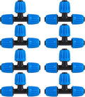 8 Pcs 1/2 Inch Irrigation Tubing Tee Fittings, (1/2" ID x0.6-0.63" OD) Drip Tubing Barbed Locked Nuts Tee Connectors Anti-Drop 1/2" T Connectors for Garden Irrigation System
