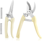 Ainiv 2Pack Pruning Shears, 1 Bypass Garden Clippers and 1 Straight Blade Floral Shears, Professional Flower Clippers, Lightweight & Ergonomic Gardening Scissors for Plants, Hedges and Flowers