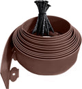 Garden Edging 33FT, 4IN High Landscape Edging Border Plastic Lawn Edging Roll with 50 Spikes for Yards, Flower Bed Edge, Sidewalks, Pathway, Brown