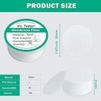 Xin Tester 100 Pieces Nylon Disc Membrane Filters, 50 mm Diameter, 3µm Pore Size