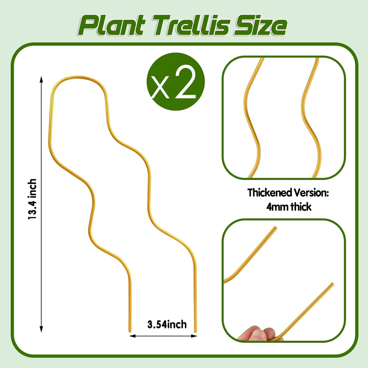 13.4 Inch Indoor Plant Trellis for Climbing Plants,Metal Trellis,Small Garden Trellis for Potted Plants,Plant Stakes for Indoor Plants Accessories Hoya,Flower,Plant Support (Wave-Metal)