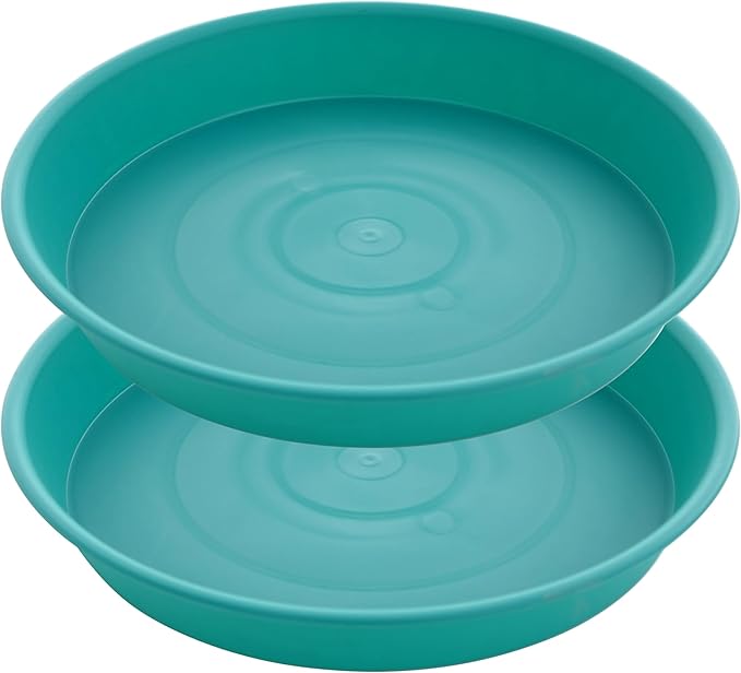 2 Pack of Bird Bath Bowl 12", 1.6" Depth, 10 12 inch Birdbath Bowls Dish Only for The Garden, Large Plant Saucer (12", Teal)
