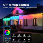 Permanent Outdoor String Lights 50ft, Smart RGB App Control with 30 LEDs, LED Eaves Lights IP67 Waterproof, House Roof Outdoor Lighting for Party, Daily, Halloween,Christmas,Garden
