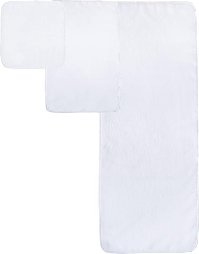 POLYTE Oversize, 60 x 30 in., Quick Dry Lint Free Microfiber Bath Towel Set, 6 Piece (White)