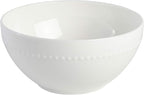 Gibson Elite Embossed Bone China Double Bowl Dinnerware Set, Service for 4 (16pcs), White