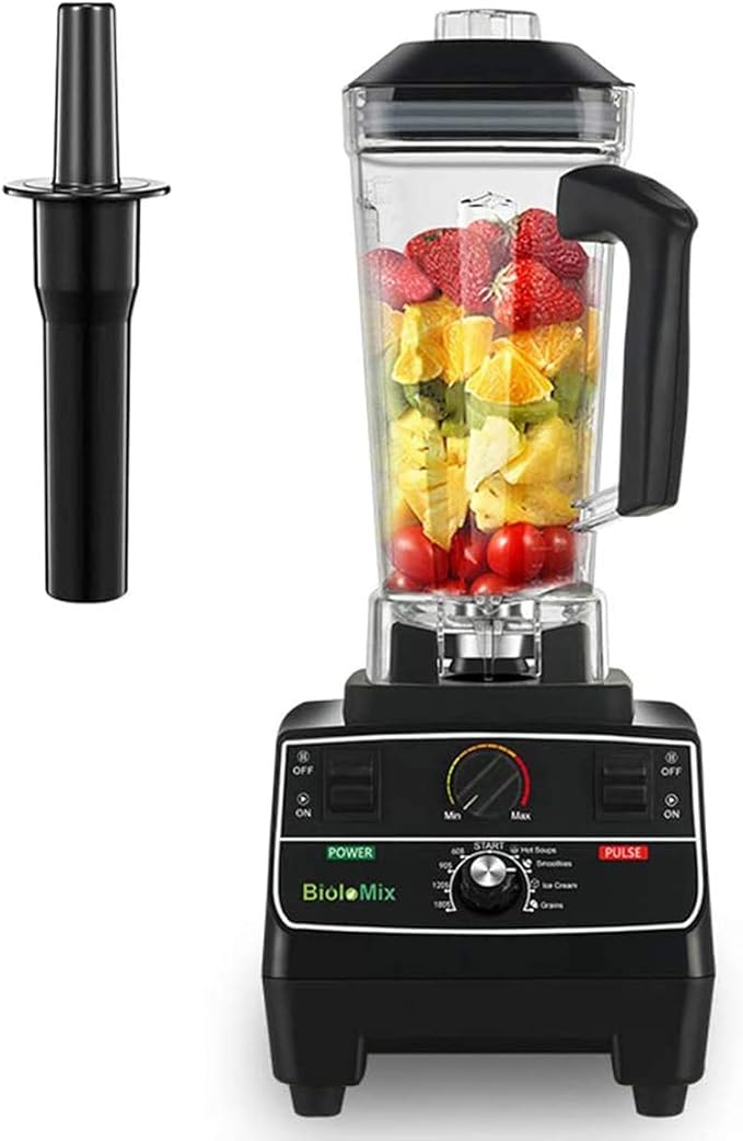 BioloMix Professional Countertop Blender Smoothie Mixer with 68Oz BPA Free Pitcher, Smart Timer And Pre Programed Peak 2200W Power Mixer With 8 Blades for Crushing Ice, Frozen Dessert