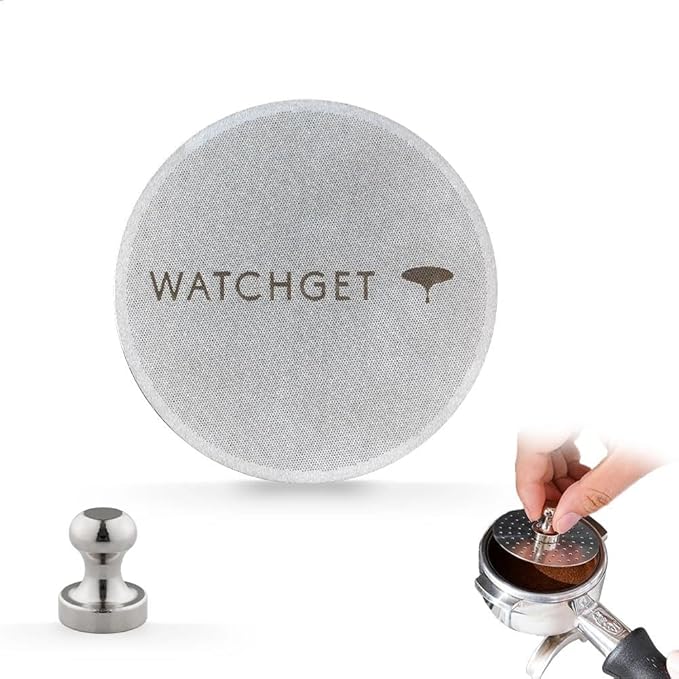 watchget 51 Espresso Puck Screen - 0.8mm Thickness Espresso Screen Double-layer Lower Shower Screen with Magnetic Nail - Metal Reusable Filter for 51mm Protafilter Basket Stainless Steel Coffee Filter