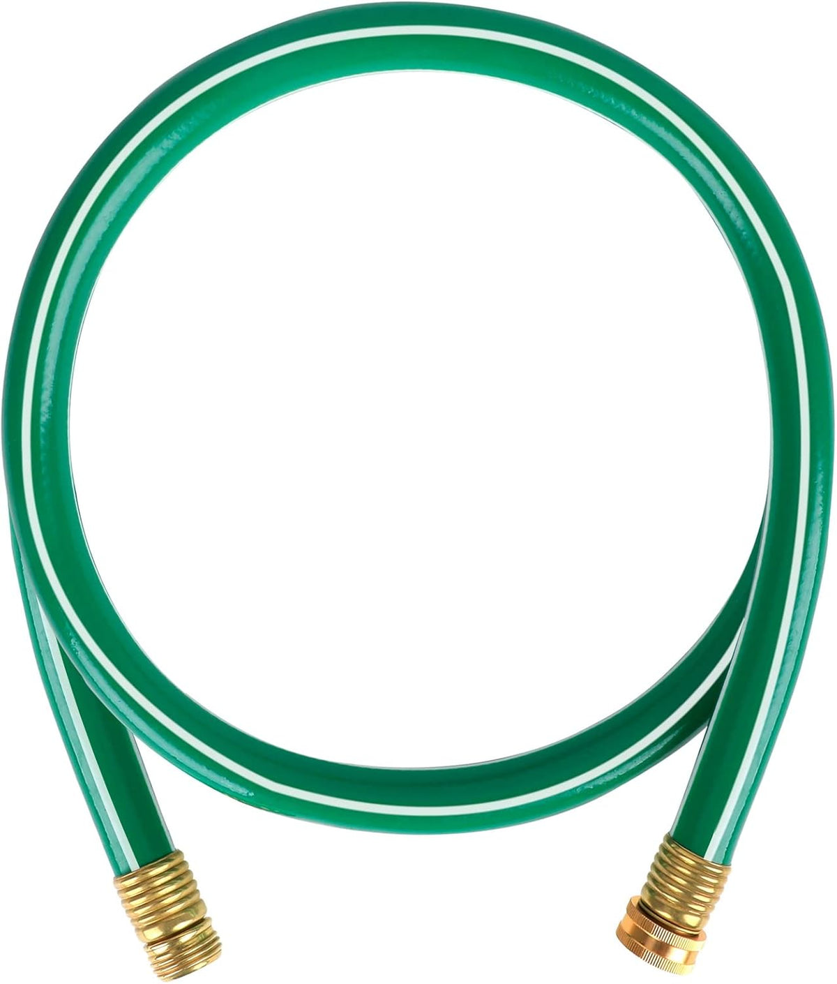Worth Short Lead-in Green Garden Hose 5/8 in. x 6 ft. -Kink Free, No Leaking, Male/Female Fittings -Heavy Duty Durable Flexible Lightweight Water Pipe -Brass Aluminum Ends for Household & Yard Use