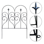 Thealyn Garden Fence 32" H x 10ft (5 Panels), No Digging Heavy Duty Metal Fence Panels, Rustproof Outdoor Dog Fence Animal Barrier, Decorative Fencing for Flower Bed, Yard, Landscape Edging