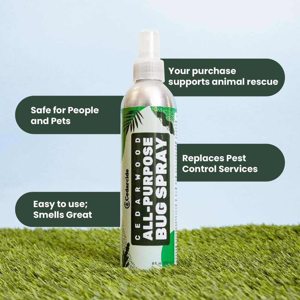 Cedarcide All-Purpose Bug Spray | Kill and Control Mosquitos, Fleas, Ticks, Ants | Made with Natural Essential Oils | Use on People, Pets & Kids | Cedarwood Gallon (128 Oz.)