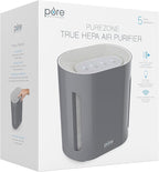 Pure Enrichment PureZone Air Purifier for Bedroom & Living Room, 4-Stage Filtration & UV-C Light, H13 HEPA Filter Helps Remove Bacteria, Pet Hair Dander, Allergens, Germs, Smoke, Dust (Gray)
