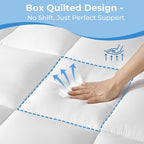 YUGYVOB Full Size Mattress Topper - 800GSM Extra Thick Cooling & Breathable Mattress Pad with Deep Pocket 8"-21" & Soft Down Alternative Filling, White