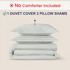 Kotton Culture 3 Pc Twin Size Duvet Cover Set- 100% Egyptian Cotton Sateen 600 TC Ultra Soft Premium Durable Comforter Cover Zipper Closure & Corner Ties (Striped Silver, Twin/Twin XL 68" X 90")