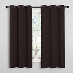 NICETOWN Toffee Brown Blackout Curtains 68 inches Length for Laundry Room, 2 Panels, 42" Wide, Thermal Insulated Decoration Drapes for Office Window
