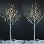 LIGHTSHARE 6 Feet 72L LED Birch Tree Lights, Pack of 2, Warm White, for Holiday Party and Christmas Decoration, Indoor and Outdoor Use