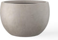 Kante 19.9" Dia Round Concrete Planter, Outdoor/Indoor Large Bowl Plant Pots with Drainage Hole and Rubber Plug for Garden Patio Balcony Home, Weathered Concrete