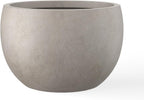 Kante 19.9" Dia Round Concrete Planter, Outdoor/Indoor Large Bowl Plant Pots with Drainage Hole and Rubber Plug for Garden Patio Balcony Home, Weathered Concrete