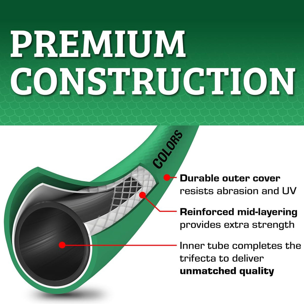 Flexzilla Colors SwivelGrip Garden Hose 5/8 in. x 10 ft., Lightweight All-Weather Water Hose, Durable and Flexible, Leak-Free Connections, Forest Green