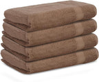 Casa Lino 4 Pack Hand Towels for Bathroom, 18"x28", 100% Cotton, Ultra Soft & Highly Absorbent, Premium Luxury Towels for Gym, Shower, Hotel, New Apartment Essentials, Brown