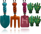 Kids Gardening Tools Gloves Set: 3 Cute Shovel Spade for Kid Garden Work with 2 Toddler Gloves for Teen Boy Girls