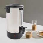 Electric Hot Water Dispenser 160 Cups Commercial Coffee Percolator & Beverage Dispenser w/Temperature Control, Stainless Steel Coffee Urn for Coffee & Tea
