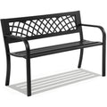 FDW | 46" Outdoor Garden Bench | Black | 480lbs Load Capacity