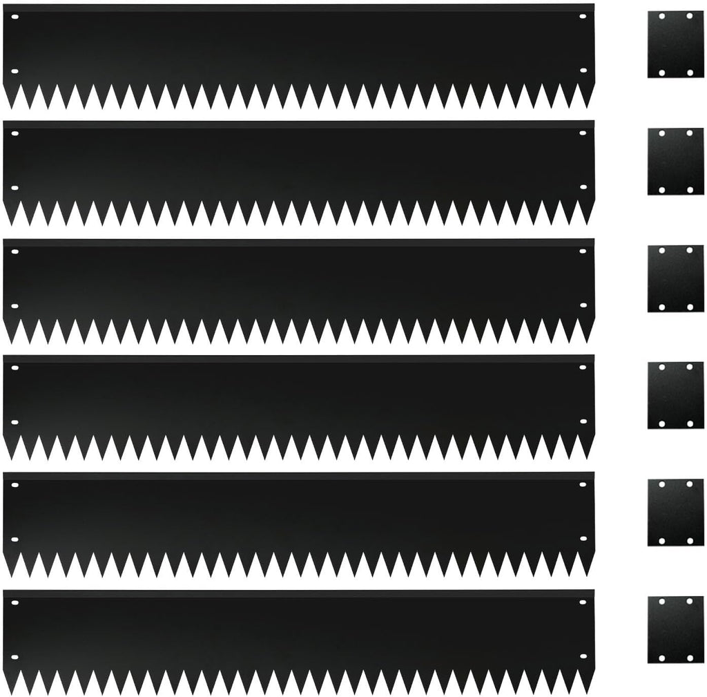 Steel Garden Edging with Top Bending Protection Metal Lanscape Edging Steel Lawn Edging 40 inch Strips, 6 inch Depth 180 Degree Bend for Garden,Lawn,Backyard, 6 Pack (6 inch-180 Degree Bend, Black)
