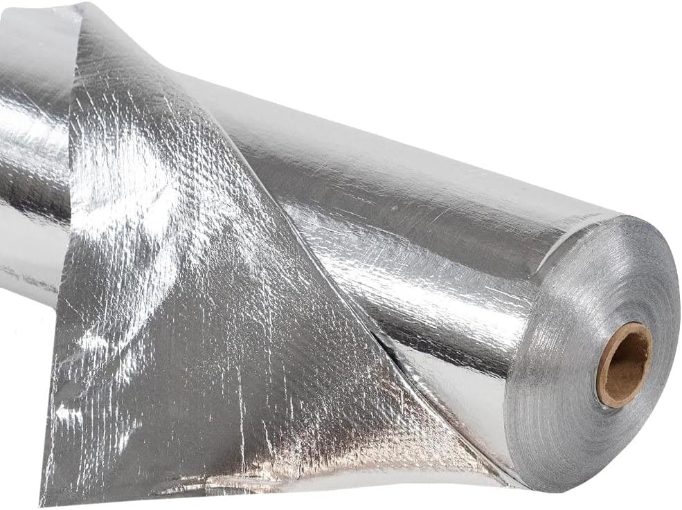 Super Shield Highly Reflective Aluminum Mylar Film Insulation Roll (Solid) for Saunas, Grow Rooms, Crawlspace Encapsulation, and More. (Class 1 Class A ASTM Fire Rated) (4FT X 50FT)