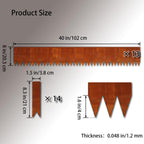 Corten Steel Landscape Edging, 40" L x 8" H, 18 GA Thickness, 13 Pack + 14 Stakes, Enhance Garden, Yard, Park, Lawn, Plants & Vegetables w/Long-Lasting Rust-Finish Cor-Ten Edging