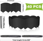 Vashly 40Ft Landscape Edging No Dig, 5.9In Garden Edging Border with 40Pcs Stakes, 40Pcs Plastic Flower Bed Border Flexible for Landscaping, Lawn Patio, Pathway, Black