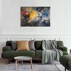 Abstract Wall Art for Living Room Black Modern Canvas Artwork Fantasy Colorful Cloud Pictures Contemporary Painting Decor for Bedroom Home Office Decorations 24x36 inches