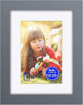 RPJC 6x8 inch Picture Frame Made of Solid Wood and High Definition Glass Display Picture 4x6 with Mat or 6x8 Without Mat for Wall Mounting Photo Frames Grey