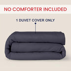 Kotton Culture 120"x98" 1 Pc Oversized King Duvet Cover Only 100% Egyptian Cotton - 600 TC Comforter Cover, Zipper Closure & Corner Ties - Fits Large King Inserts (Oversized King, Dark Grey)