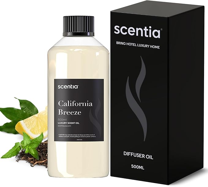 Hotel Diffuser Oil Inspired by The Delano Beach Club Hotel Scent - 500 mL 16.9 fl oz - Essential Oil Blend Orange, Green Tea & Jasmine for Aromatherapy Diffusers - California Breeze