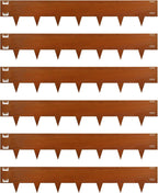 Cor-Ten Steel Landscape Lawn Edging, 40" L x 6" H,6 Pack Steel Edging for Landscaping,Metal Landscape Edging, Metal Edging for Landscaping(180 Degree Bend, Rusted)
