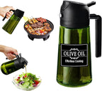 Oil Dispenser Bottle for Kitchen-2 in 1 Olive Oil Dispenser for Kitchen-Oil Sprayer for Cooking,Salad,Frying,BBQ,Air Fryer-Upgraded Sunshade Bottle(16oz/470ml)