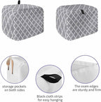 Toaster Cover 2 Slice Moroccan Pattern Toaster Oven Cover with Pockets Geometric Trellis Grey Dustproof Bakeware Protector Small Kitchen Appliance Dust Covers and Fingerprint Protection for Women