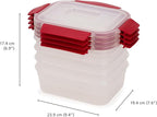 Joseph Joseph Nest Lock 8-piece Plastic BPA Free Food Storage Container Set with Lockable Airtight Leakproof Lids - Red