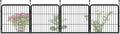 FXW Garden Fence Outdoor for The Yard – 24in(H) x 7.6ft(L) Heavy Duty Metal Animal Barrier for Dog and Rabbit, Decorative Dog Fence, 4 Panels, Black
