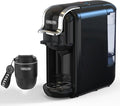 MK-603 Mini Multi Pod Coffee Maker with 9 oz Portable Coffe Cup, Hot/Cold Single Serve Espresso Machine, 4-in-1 Brewer Compatible with K Cup,Nes Original/DG Capsule and Ground,Black