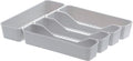 Spectrum Diversified Hexa Drawer Organizer Tray Modern Kitchen Cutlery, Utensil, Silverware Holder Caddy, 5 Dividers Cabinet Storage, 10 x 13, Stone Gray