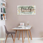 Canvas Wall Art Family Where Life Begins and Love Never Ends Inspirational Pictures Living Room Sign Wall Decor Rustic Farmhouse Motivational Canvas Prints Vintage Wooden Board Daisy Artwork 20 "x40 "
