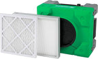 MOUNTO 550cfm Hepa Air Scrubber Industrial Air Cleaner- 550cfm Portable Air Purifier w/Variable Speed, Dual Outlet for Fire/Water Damage Restoration, Construction & Painting, Janitorial (Green)