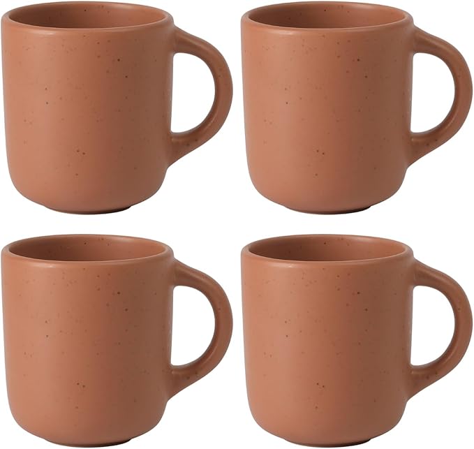 Bloomhouse Corsica Clay 4 Piece Mug Set - Burnt Apricot Terracotta