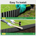 Land Guard Metal Landscape Edging, 6" x 50 ft (2-Roll Pack) – Flexible Black Garden Border