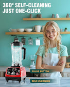 WantJoin Commercial Blender - 68oz Large Capacity Professional Blenders for Kitchen Smoothie Blender w/Powerful 2.5 HP Motor, 15 Speeds, 1-5min Timer, 30000 RPM, High Speed for Catering &Home