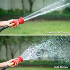FANHAO Fireman Style Garden Hose Nozzle, Heavy Duty High Pressure Adjustable Sprayer, Leak-Proof Metal Fire Hose Sprayer Nozzle for for Car Washing, Patio Cleaning, Lawn & Pet Showering