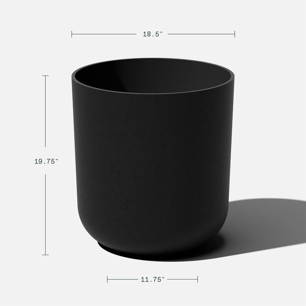Veradek Round Black Plastic Planter Pots for Indoor/Outdoor Garden Use, with Drainage Holes, Suitable for Small to Large Succulent Plants, Flowers, Modern Interior Plants